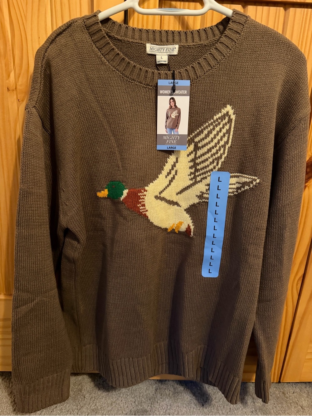 Mighty Fine Duck Crewneck Sweater Size Large NWT